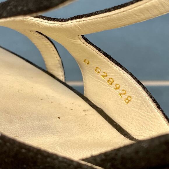 Chanel Interlocking CC Logo T-Strap Sandals 36.5 Black 2013 Lagerfeld With Box - Picture 15 of 16